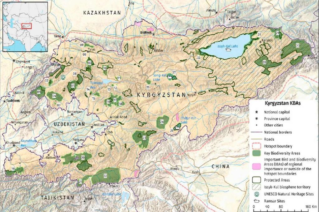 Parques Nacionales y Naturales de Kirguistán, Reservas y Áreas Protegidas