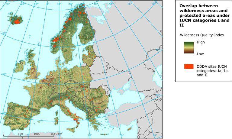 Mapa de los parques nacionales de Europa