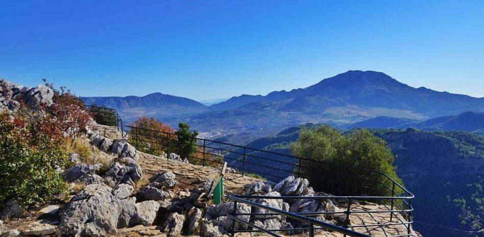 Localización de los miradores del Parque nacional Sierra de las Nieves