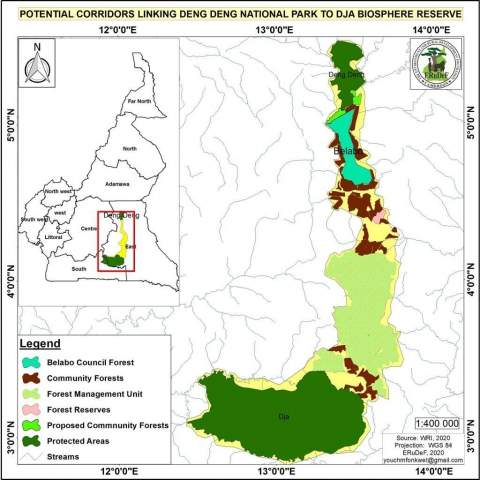 Mapa del Parque Nacional de Deng Deng