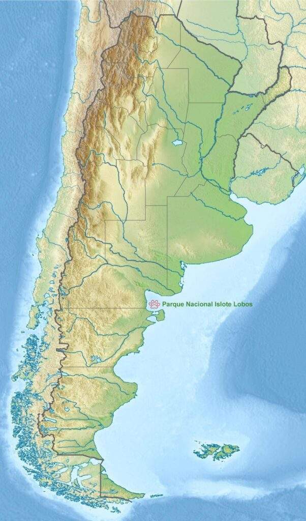 Mapa de ubicación del Parque Nacional Islote Lobos