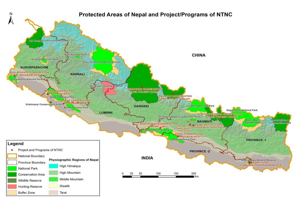 Parques Nacionales de Nepal, Áreas de Conservación y Reservas de la Naturaleza