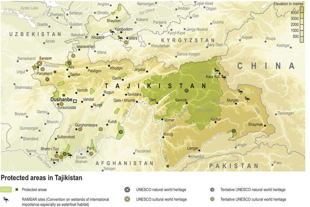 Parques Nacionales en Tayikistán, Reservas de la Naturaleza y Áreas Protegidas