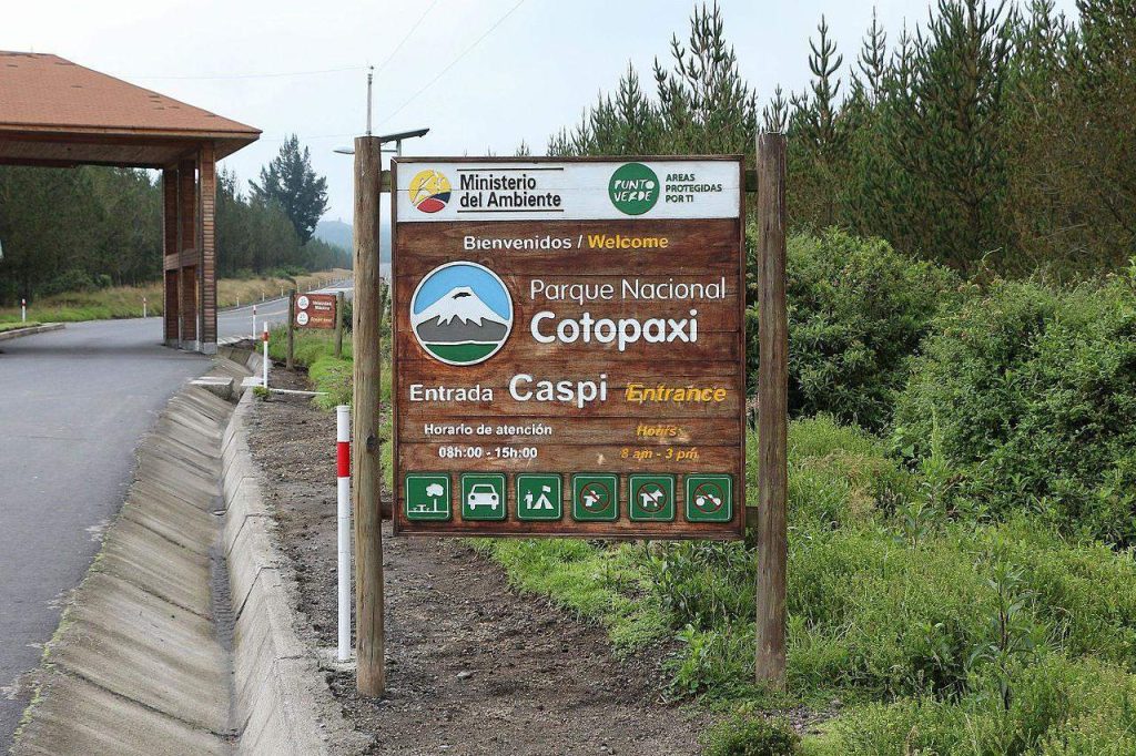 Entrance to Cotopaxi National Park in Ecuador