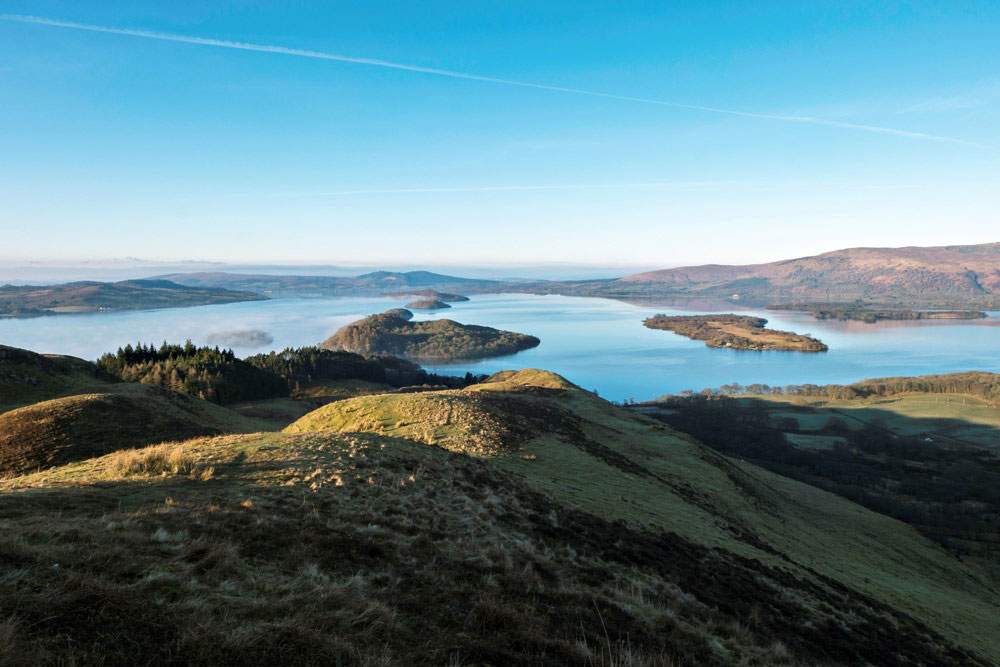View of the lakes and lagoons of Loch Lomond