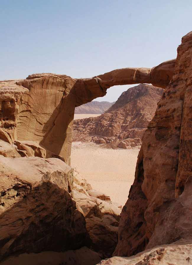 Burdah or Burdah Rock Bridge in Wadi Rum, Jordan