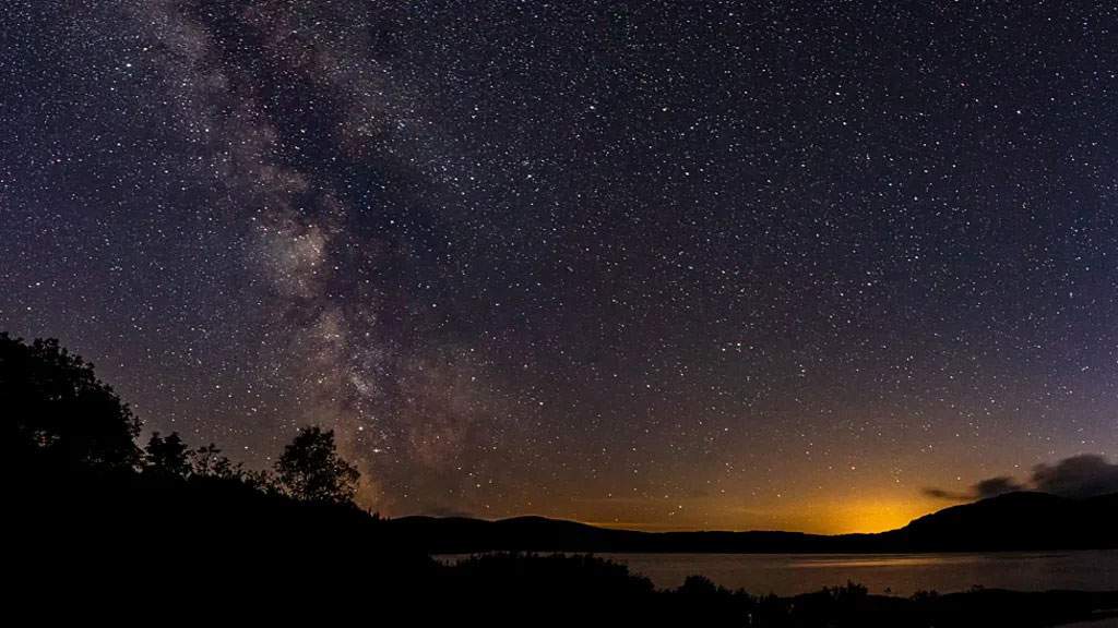 View of the night sky Scotland in Loch Lomond and the Trossachs National Park (Dark skies)