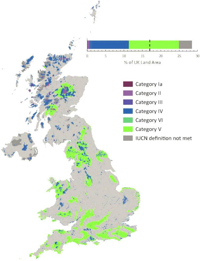 Carte de l'emplacement des zones protégées et des parcs nationaux en Angleterre et au Pays de Galles