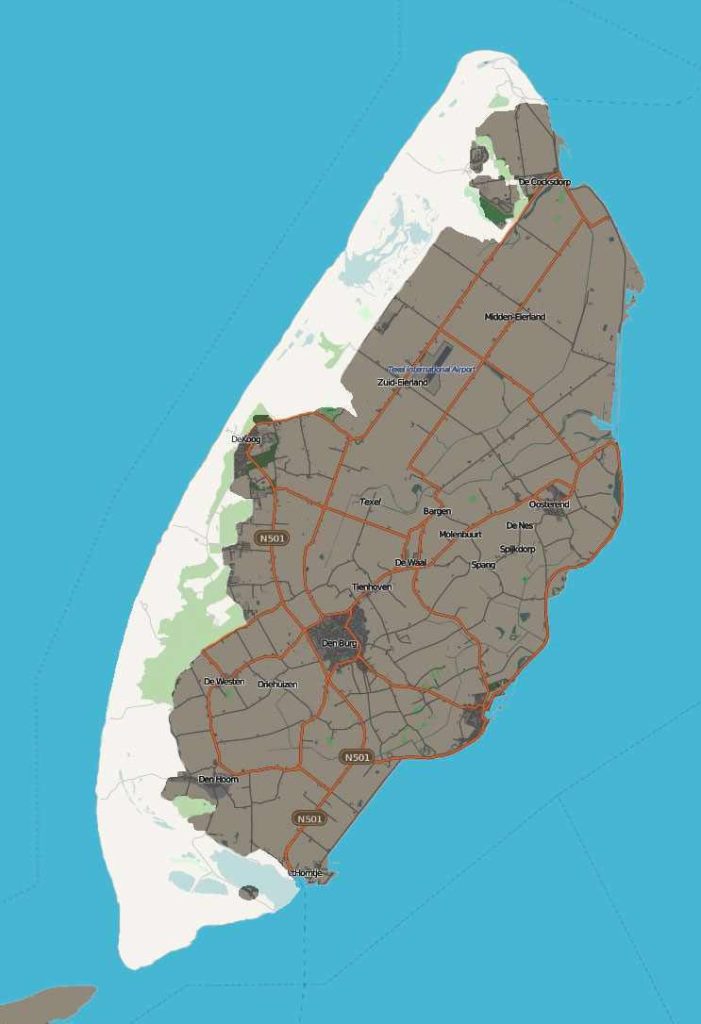 Geography of Dunes of Texel National Park, Netherlands