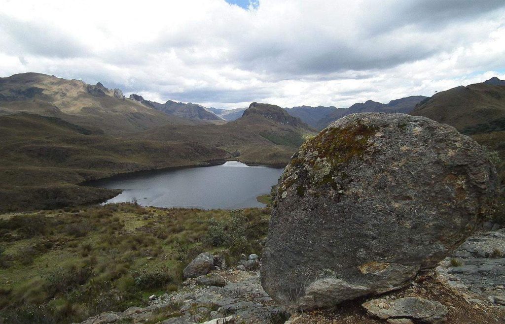 Panoramic view of the Cajas Paramo in Ecuador