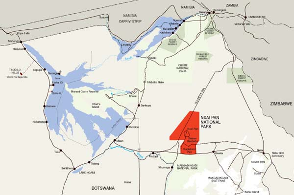 Nxai Pan National Park Map