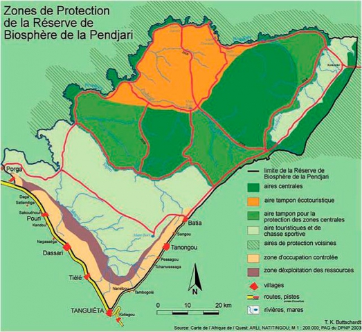 Map of Pendjari National Park